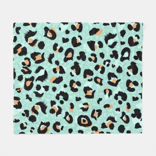 Leopardendruck, Tiermuster Fleecedecke (Vorderseite (Horizontal))