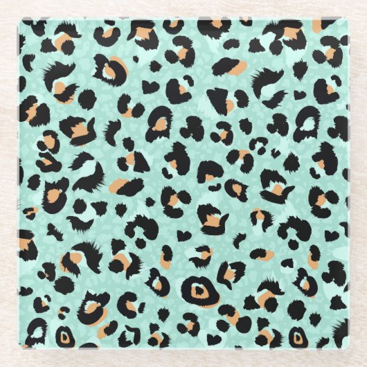 Leopardendruck, Tiermuster Glasuntersetzer (Vorderseite)