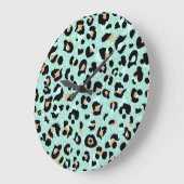 Leopardendruck, Tiermuster Große Wanduhr (Winkel)