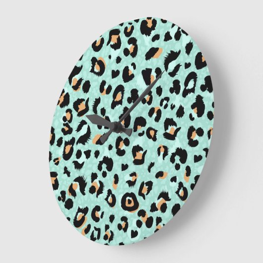 Leopardendruck, Tiermuster Große Wanduhr (Winkel)
