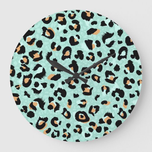 Leopardendruck, Tiermuster Große Wanduhr (Vorderseite)
