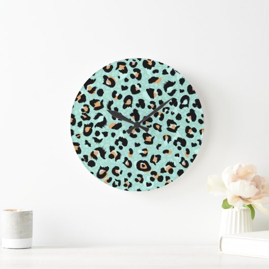 Leopardendruck, Tiermuster Große Wanduhr (Zuhause)