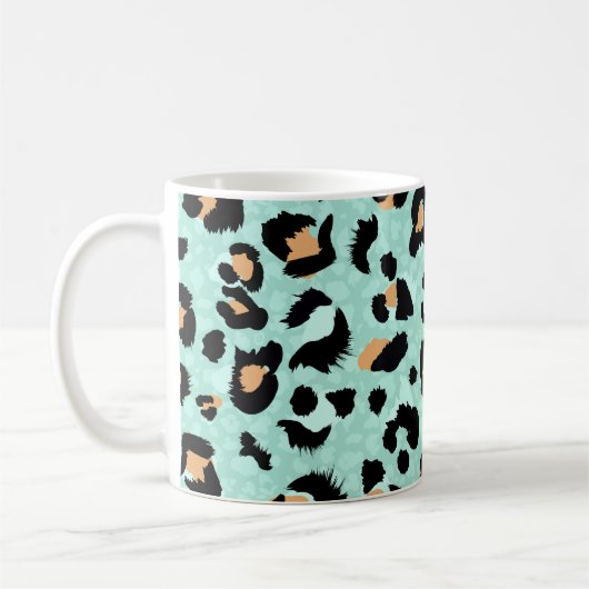 Leopardendruck, Tiermuster Kaffeetasse (Links)