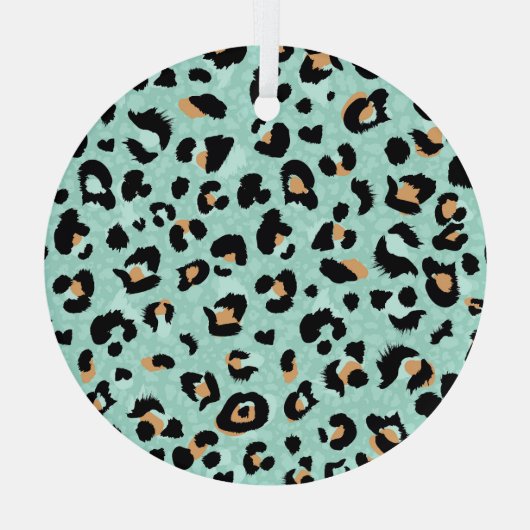 Leopardendruck, Tiermuster Ornament Aus Glas (Rückseite)