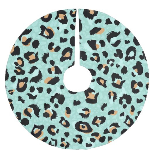 Leopardendruck, Tiermuster Polyester Weihnachtsbaumdecke (Vorderseite)