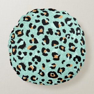 Leopardendruck, Tiermuster Rundes Kissen