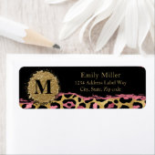 Leopardendruckdruck in Rosa und Glitzer, Rücksende (Insitu)