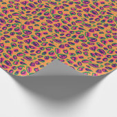 Leopardendrucke, farbiges Tiermuster. Geschenkpapier (Ecke)