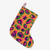 Leopardendrucke, farbiges Tiermuster. Kleiner Weihnachtsstrumpf (Vorderansicht (hängend))