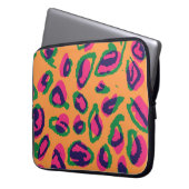 Leopardendrucke, farbiges Tiermuster. Laptopschutzhülle (Vorderseite Links)