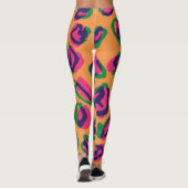 Leopardendrucke, farbiges Tiermuster. Leggings (Rückseite)