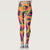 Leopardendrucke, farbiges Tiermuster. Leggings (Vorderseite)
