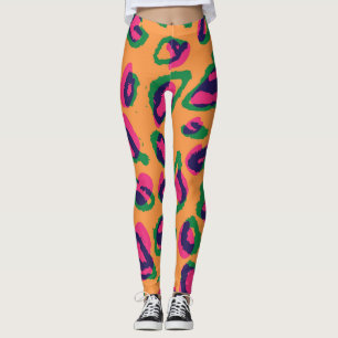 Leopardendrucke, farbiges Tiermuster. Leggings