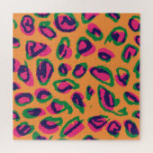 Leopardendrucke, farbiges Tiermuster. Puzzle (Horizontal)