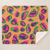 Leopardendrucke, farbiges Tiermuster. Sherpadecke (Vorderseite (Horizontal))