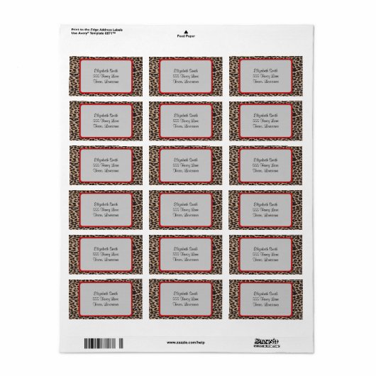 Leopardendrucke, Leoparden, Braunleopard Adressaufkleber (Vorne)