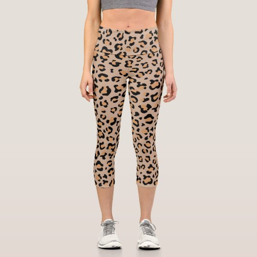 Leopardendrucke, Leoparden, Braunleopard Capri Leggings (Vorderseite)