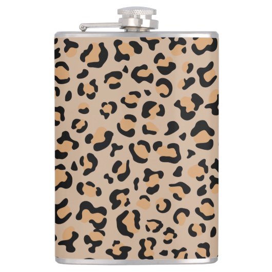 Leopardendrucke, Leoparden, Braunleopard Flachmann (Vorderseite)