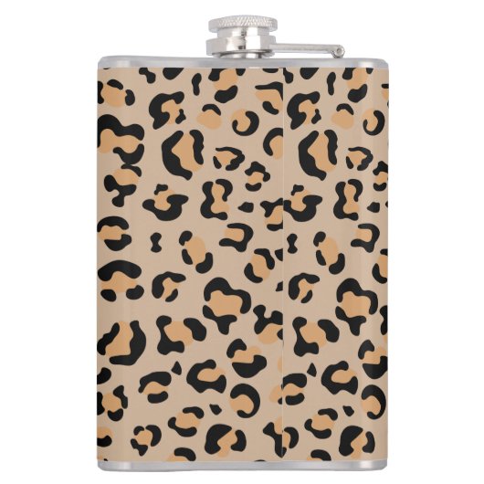 Leopardendrucke, Leoparden, Braunleopard Flachmann (Rückseite)