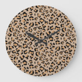 Leopardendrucke, Leoparden, Braunleopard Große Wanduhr (Vorderseite)