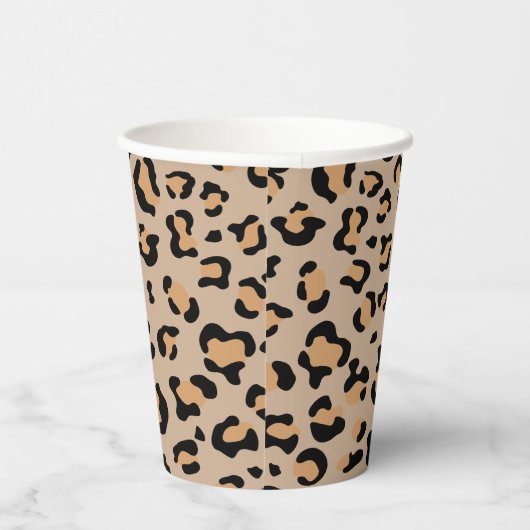 Leopardendrucke, Leoparden, Braunleopard Pappbecher (Rechts)