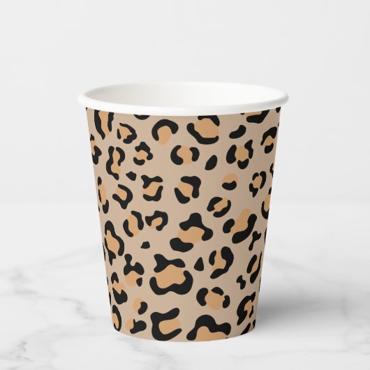 Leopardendrucke, Leoparden, Braunleopard Pappbecher (Vorderseite)