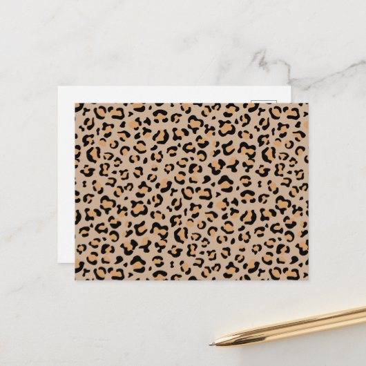 Leopardendrucke, Leoparden, Braunleopard Postkarte (Vorderseite/Rückseite Beispiel)