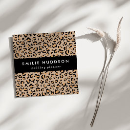 Leopardendrucke, Leoparden, Braunleopard Quadratische Visitenkarte