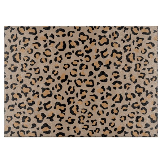 Leopardendrucke, Leoparden, Braunleopard Schneidebrett (Vorderseite)