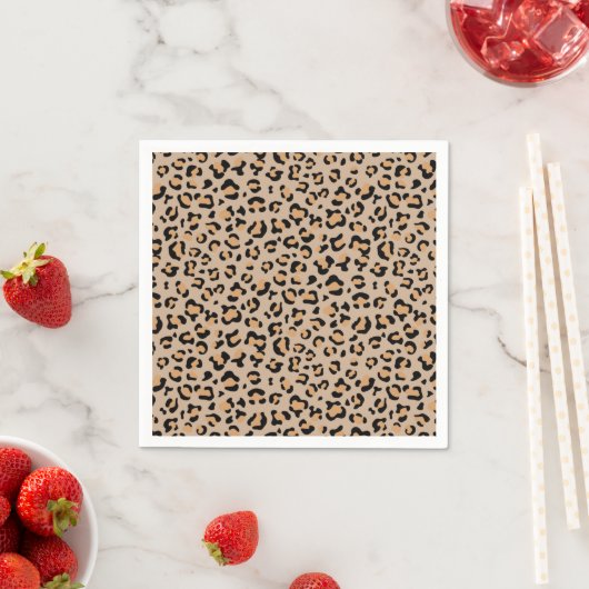 Leopardendrucke, Leoparden, Braunleopard Serviette (Beispiel)