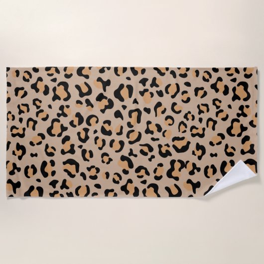 Leopardendrucke, Leoparden, Braunleopard Strandtuch (Vorderseite)