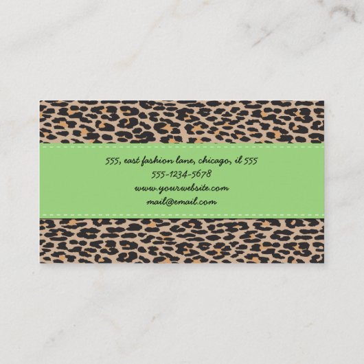 Leopardendrucke, Leoparden, Braunleopard Visitenkarte (Rückseite)