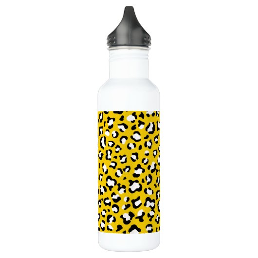 Leopardendrucke, Leoparden, Gelbleopard Edelstahlflasche (Links)