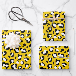 Leopardendrucke, Leoparden, Gelbleopard Geschenkpapier Set