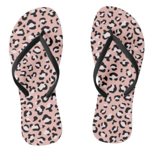Leopardendrucke, Leoparden, rosa Leoparden Badesandalen