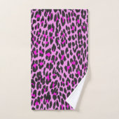 Leopardendrucke, Leoparden, rosa Leoparden Badhandtuch Set (Handtuch)