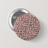 Leopardendrucke, Leoparden, rosa Leoparden Button (Vorne & Hinten)