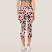 Leopardendrucke, Leoparden, rosa Leoparden Capri Leggings (Rückseite)