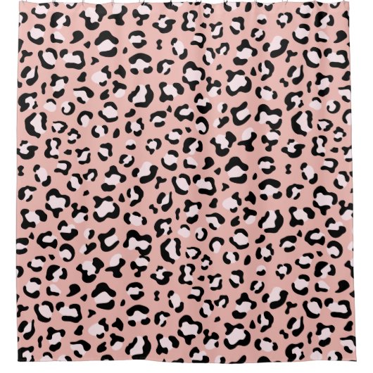Leopardendrucke, Leoparden, rosa Leoparden Duschvorhang (Vorderseite)
