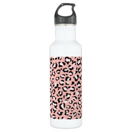 Leopardendrucke, Leoparden, rosa Leoparden Edelstahlflasche