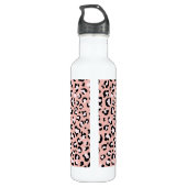 Leopardendrucke, Leoparden, rosa Leoparden Edelstahlflasche (Rückseite)