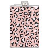 Leopardendrucke, Leoparden, rosa Leoparden Flachmann (Vorderseite)