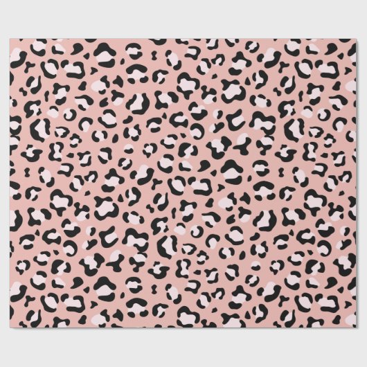 Leopardendrucke, Leoparden, rosa Leoparden Geschenkpapier (Flach)