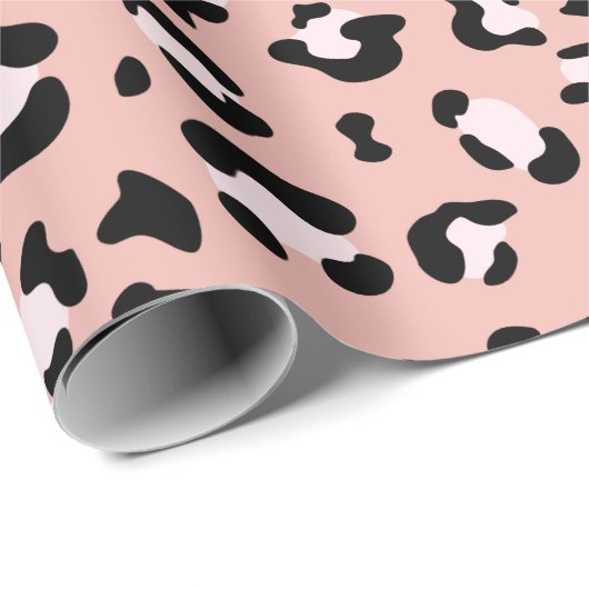 Leopardendrucke, Leoparden, rosa Leoparden Geschenkpapier (Rolleneckpunkt)