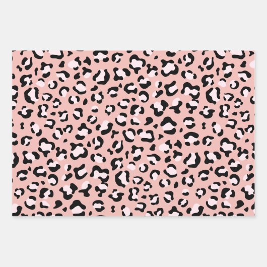 Leopardendrucke, Leoparden, rosa Leoparden Geschenkpapier Set (Vorderseite 3)