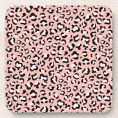 Leopardendrucke, Leoparden, rosa Leoparden Getränkeuntersetzer (Vorderseite)