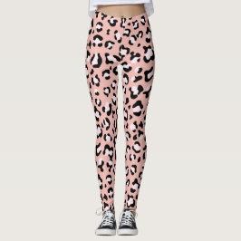 Leopardendrucke, Leoparden, rosa Leoparden Leggings