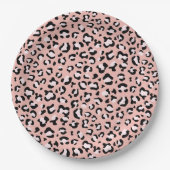 Leopardendrucke, Leoparden, rosa Leoparden Pappteller (Vorderseite)