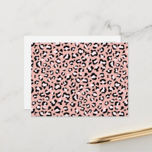 Leopardendrucke, Leoparden, rosa Leoparden Postkarte