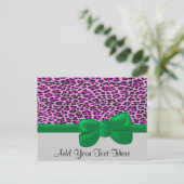 Leopardendrucke, Leoparden, rosa Leoparden Postkarte (Stehend Vorderseite)